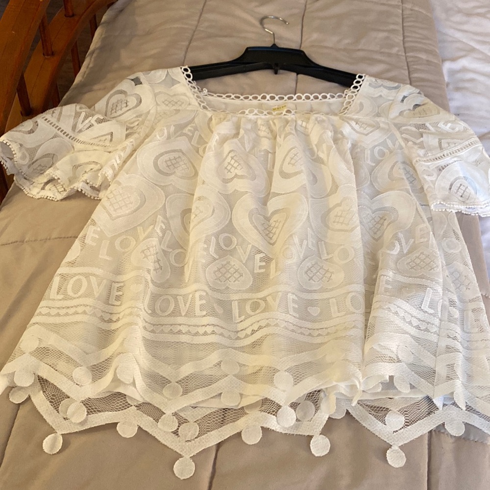 White Anthropologie (Maeve) top.
